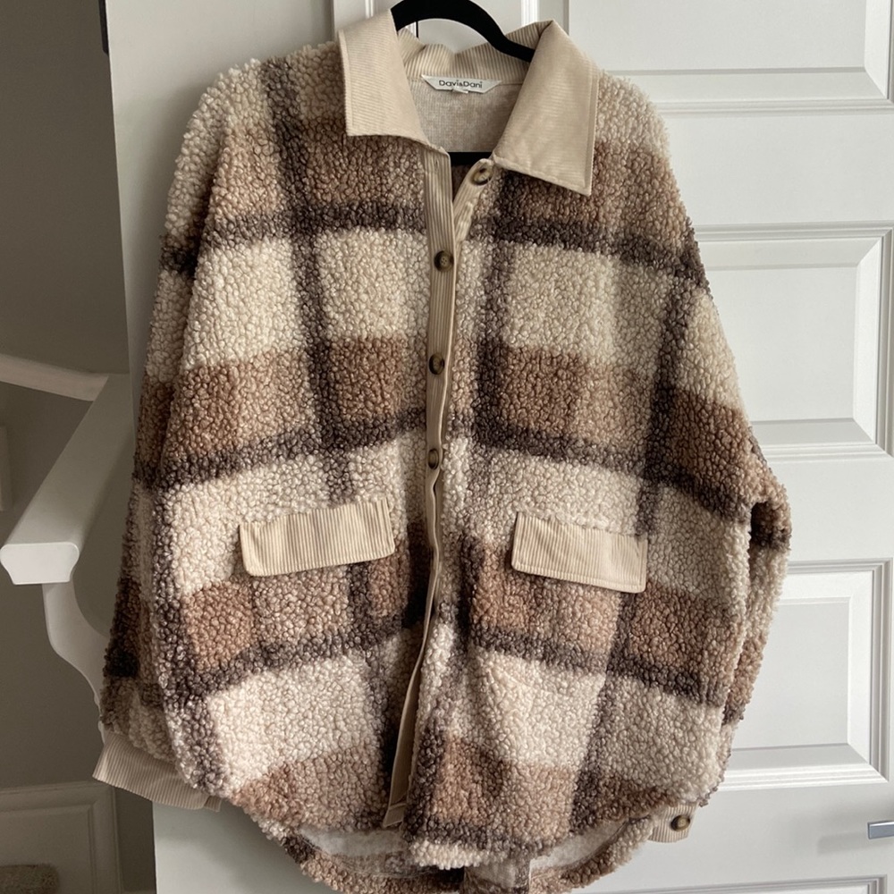 Plaid Sherpa shacket